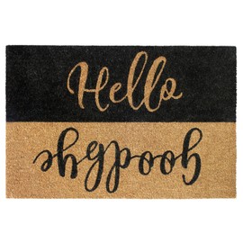 Rugsmith Black Tufted Hello Goodbye Reverse Doormat, 24"x36"