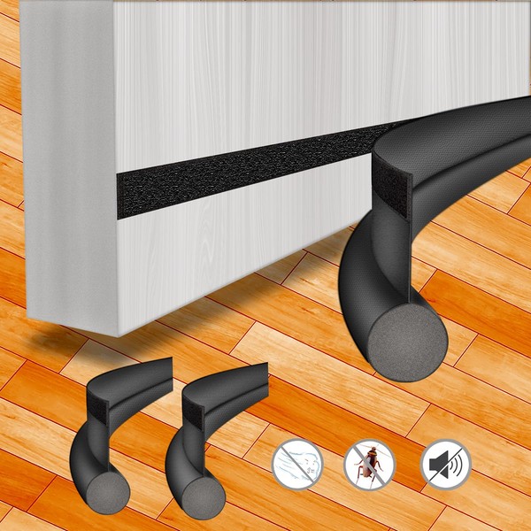 2 Pieces Under Door Draught Excluder, 37.79 Inches Door Bottom