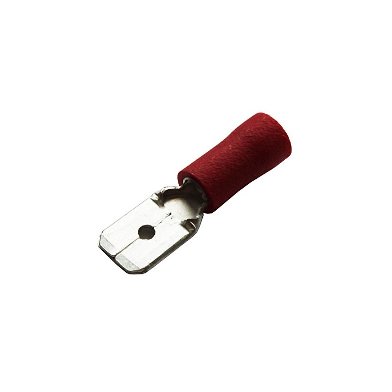 All Trade Direct 100 x Red 6.3mm Male Spade Connector