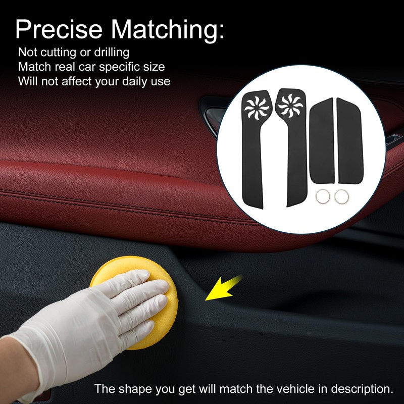 X AUTOHAUX Leather Car Door Anti Kick Pad Sticker for
