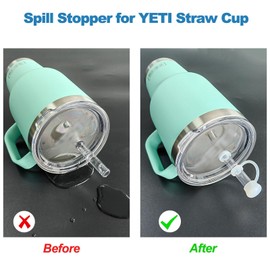 LUOLAO Silicone Spill Stopper Compatible with YETI Straw Cup, Mug Tumbler Accessories Including 2 Straw Cover Topper Cap, 2 Leak Proof Stopper