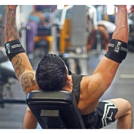 Coderas para gimnasio y levantamiento de pesas, vendas de codo para gym (Gris)