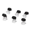 6 Pcs Guitar Tuning Pegs 3L3R Metal Body Black Wood