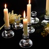 AGLARY 12pcs Taper Candle Holders, Glass Crystal Candlestick Holders Bulk,