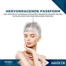 Disposable Head Hub TNT Model Plissè - Head & Hair Cover Caps - For Beauty Center, SPA, Medical Center, Restaurant, Cleaning, Quantity 100 (Qty 100, Blue)