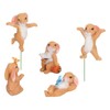 5pcs Bunny Figurines Cute Style Resin Material Decorative DIY Micro