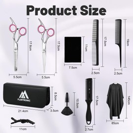Flintronic Hairdressing Scissors, 11 Pieces Professional Hair Cutting Scissors 6.9 Inches, Ultra Sharp and Precise Cut Styling Scissors for Hairdressers and Salons - Hair Cutting Scissors for Men and