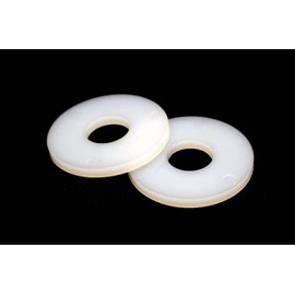 FixitFlo M6 Penny Washers Rubber/Nylon White or Black / A2 Stainless Steel Pack of 10 (WHITE NYLON M6 x 18mm, Pack of 10)