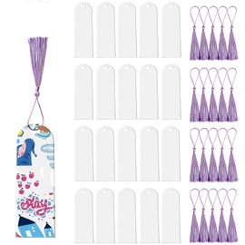 20Pcs Acrylic Bookmark 2 mm Thick,Blank Acrylic Bookmarks with 20Pcs Tassels,DIY Crafts for School Activities Family Party Decoration Friends Colleague Gifts Shop Multipurpose Tag and More