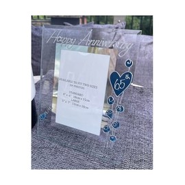 65th Wedding (Blue Sapphire) Anniversary Photo Frame (P) (4x6) Flower