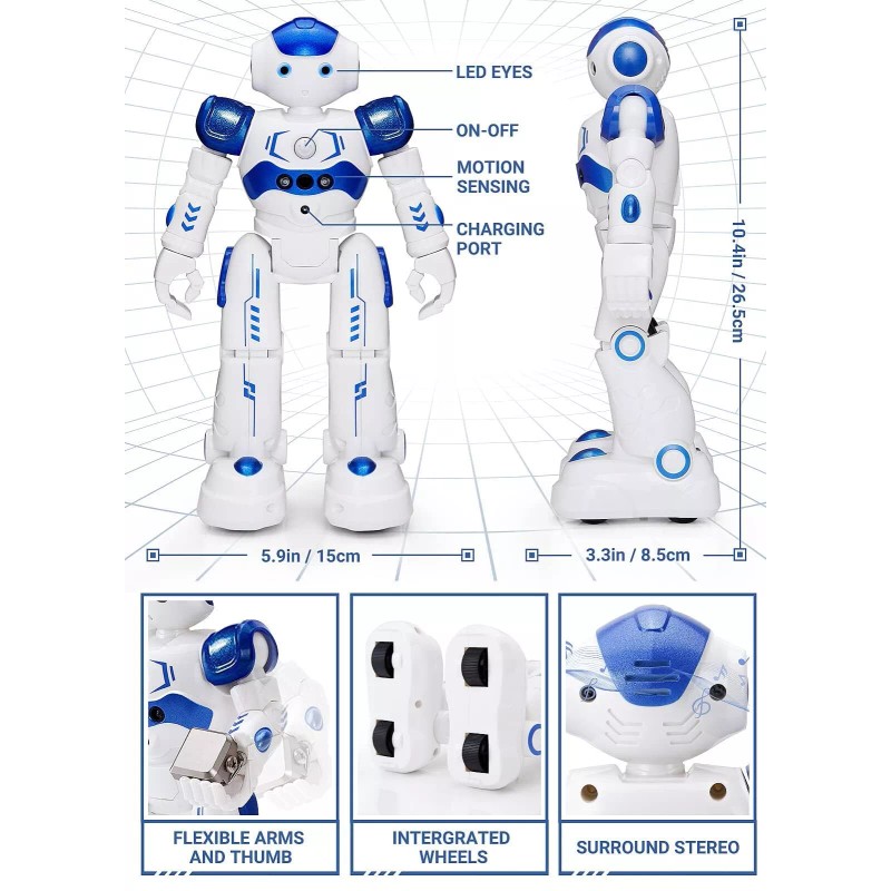 KingsDragon RC Robot Toys for Kids Gesture & Sensing Programmable