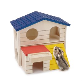 Hamster Hideout Hut Small Animals Two Layers Wooden House for Mice Gerbil Rat Dwarf Hamster Cage Exercise Toy