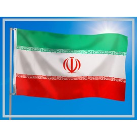 PHENO FLAGS Iran Flag – Iranian Flag 90 x 150 cm with Brass Eyelets – Weatherproof National Flag for Flagpole – 100% Polyester