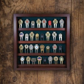 40 Golf Divot Tool Display with Acrylic Cover (Cherry)