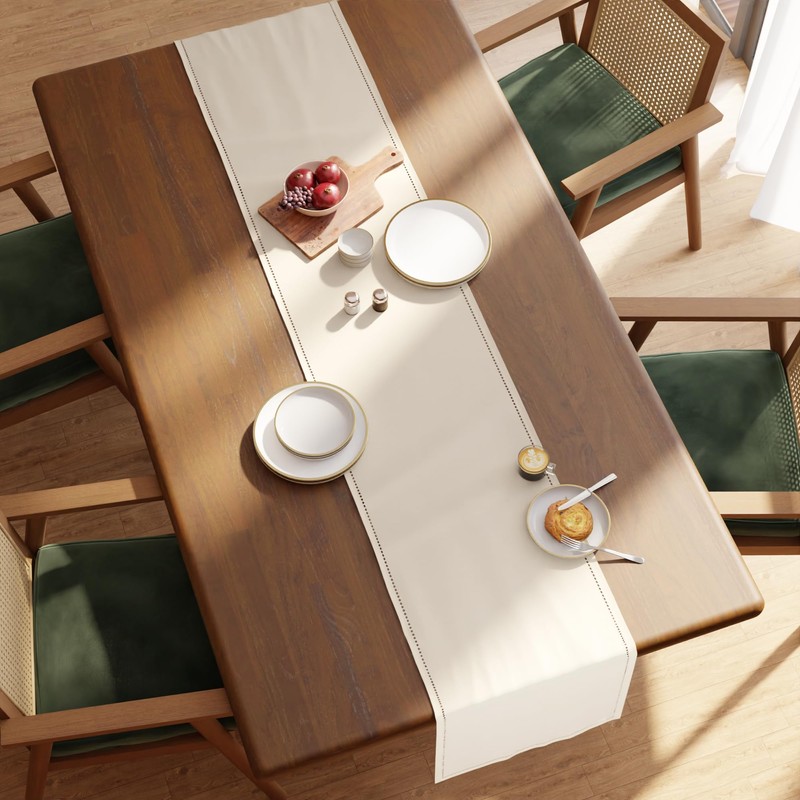 Encasa XO Table Runner | Pure Cotton with Hemstitch Design