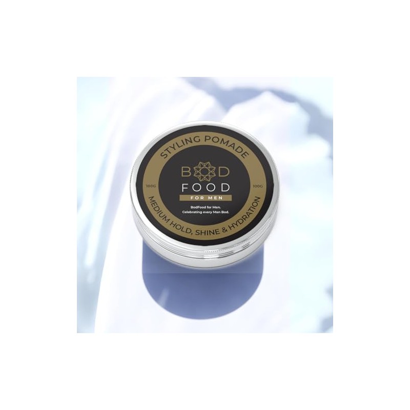 BodFood Australia Styling Pomade - Medium Hold, Enhanced Shine Pomade