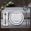 Urban Villa Christmas Placemats Grey Multi Stripes 100% Cotton Fused