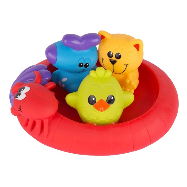 Playgro Bath Toy 3 Floating Friends - Waterproof, Dirt-Free, Fully Sealed, from 6 Months, Baby Toy for Bathing, BPA-Free, Colourful