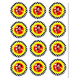 Sweets Party Treats 12 Mickey Mouse Birthday EDIBLE Cupcake Topper Mickey Mouse Party Favor Cookie