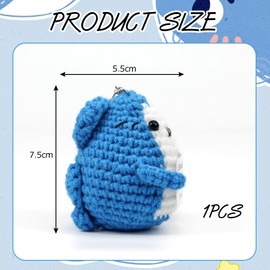 Mrltau Positive Crochet Shark Keyring, Emotional Support Shark Cuddly Toy, Keychain Cute, Breasts Girlfriend Gifts, Kawaii Stuff, Motivational Gifts, Courage Gift, multicoloured