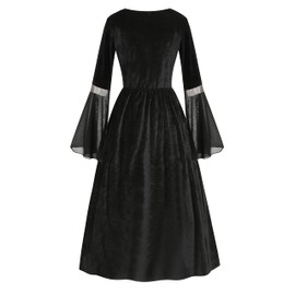 Colorful House Women Wicked Witch Costume, Purple Long Sorceress Classic Dress (2X-Large, Gray Spider)