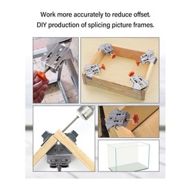 2Pcs Corner Clamp, 90 Degree Right Angle Clamp, Stainless Steel Corner Clamp Woodworking Angle Clamp, Adjustable Swing Corner Clamp for Welding, Wood Working, Drilling, Boxes