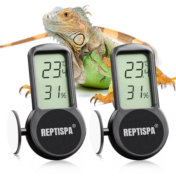 REPTISPA Reptile Thermometer Hygrometer, Pack of 2 Digital Thermometer Humidity