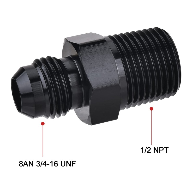 EVIL ENERGY 8AN Male Flare to 1/2" NPT Pipe Fitting