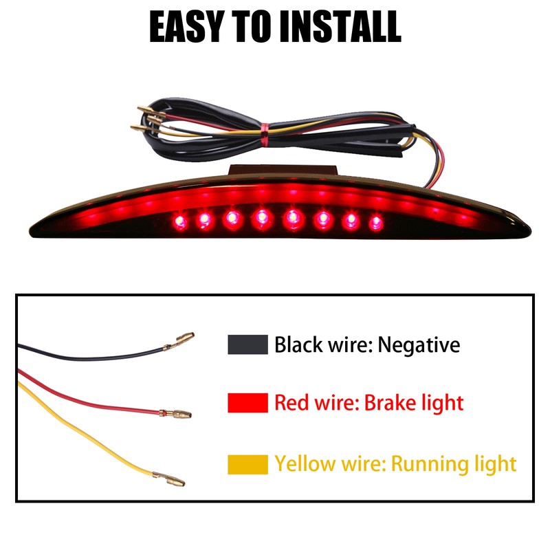 DREAMIZER Black Chopped Fender Edge Motorcycle LED Running Brake Rear