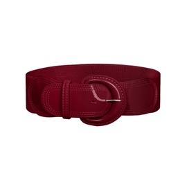 GRACE KARIN Wide Elastic Belt for Women Fashion Stretch Waist Belt for Dresses with Buckle Burgundy M