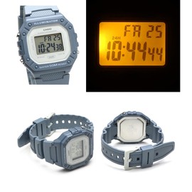 Casio W-218HC Dull Color, Smoky Color, Nuance Color, Thin, Lightweight, Waterproof, Square, Digital, Square, Men's, Women's, Kids, Cheap Casio, dull blue, Retro