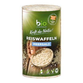 biozentrale Rice waffles sea salt 100 g, vegan & gluten-free and made from only 3 ingredients, fibre source, not fried