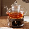 Teapot Warmer Tea Coffee Warmer Base Ceramic Heater with Spoon