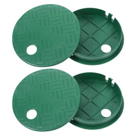 2Pcs Sprinkler Valve Cover, ID 5.5" OD 6" Sprinkler Covers for Outside Sprinkler Irrigation System, Round Irrigation Valve Box Cover Lid for Garden, Lawn Yard Irrigation Box (6 Inch)