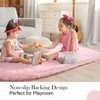 DETUM Pink Rug Soft Fluffy Oval Rugs Kids Rug for