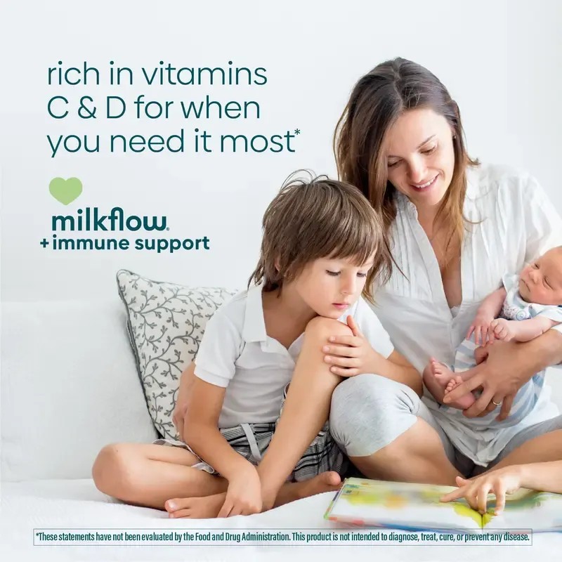 UpSpring MilkFlow Drink Mix Fenugreek & Vitamin C&D for Immune