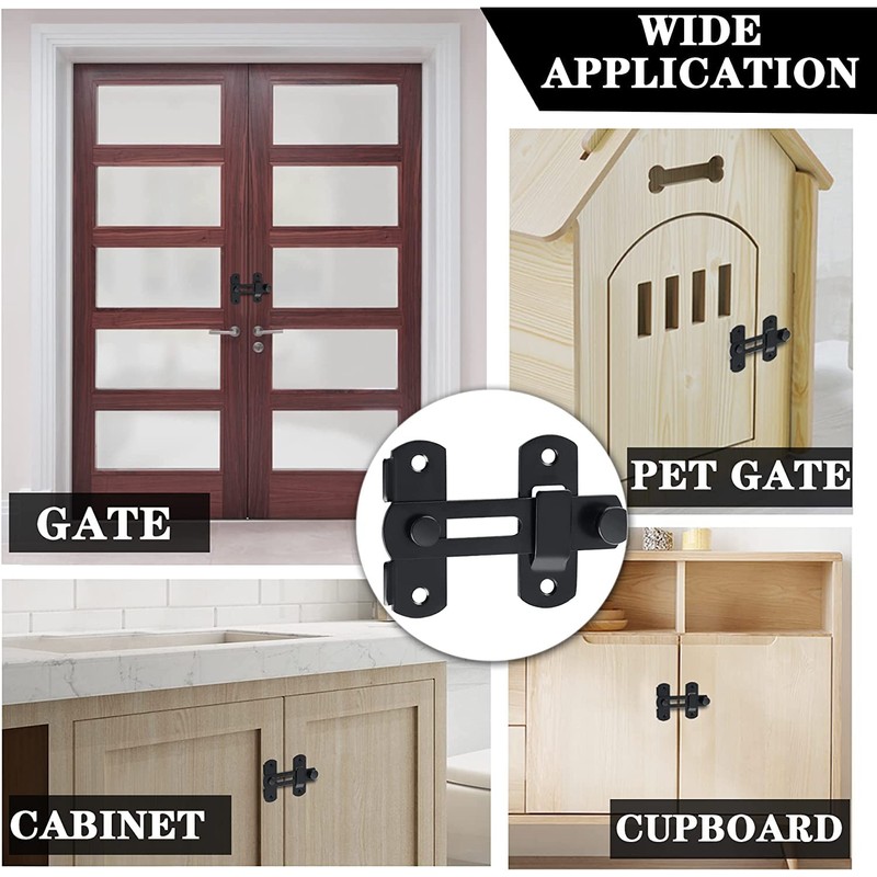SAYAYO Thicker Door Lock 4 Inch Sliding Door Lock Latch
