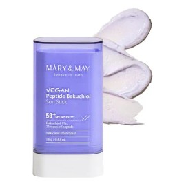 Protector Solar Facial Mary&May Vegan Peptide Bakuchiol Sun Stick SPF50+ PA++++ En Barra Vegano Antiage con toque Seco apto Piel Grasa Mixta Facil Reaplicar Coreano Kbeauty