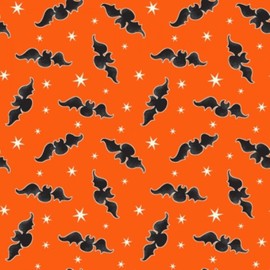 Henry Glass Here We Glow 9537G 39 Orange Bats Toss BTY