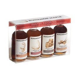 Runamok Organic Vermont Maple Syrup, Pantry Favorites Pairing Collection, 2 oz (4 count), 60mL, Traditional, Barrel-aged and Infused Organic Maple Syrup Varieties