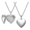 2pzs Collar Dije Corazón Para Parejas Fotos Acero Inoxidable