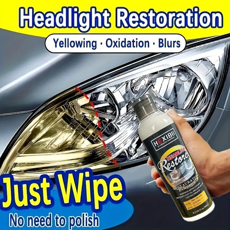 Car Headlight Restore and Cleaner, Removes Dullness, Yellowing and Oxidation,