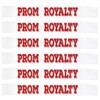 6 Pcs Prom Royalty Sashes with Red Glitter, White Prom