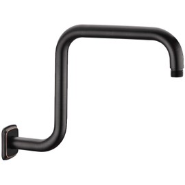 TRUSTMI Shower Arm with Flange 13 Inch S Shape Stainless Steel Shower Head High Rise Extension Replacement Pipe, Oil Rubbed Bronze