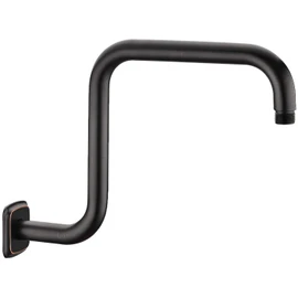 TRUSTMI Shower Arm with Flange 13 Inch S Shape Stainless Steel Shower Head High Rise Extension Replacement Pipe, Oil Rubbed Bronze