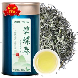 XIXICHA Biluochun Green Tea New Tea Grade AAA Dongting Bi Luo Chun Chinese Green Tea Loose Leaf Pi Luo Chun Floral And Fruity Fragrance 碧螺春 绿茶 明前茶 120g/4.23oz