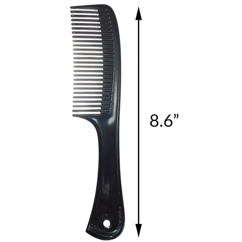 Detangling Comb 8.6" with Handle (Black)