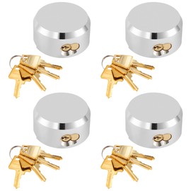 IRONWALLS Keyed Alike Puck Lock 4 Packs, 2-7/8”Steel Heavy Duty Hidden Shackle Padlocks with 16pcs Keys, Silver Round Puck Locks with 1.7" (L) x 0.59" (H) x 1.2”(D) Shackle Opening, Without Hasp