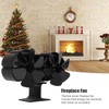 Double Heads Fireplace Fan 6 Blades Thermal Power Black Stove