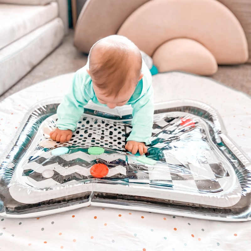 High Contrast Black and White Sensory Water Mat, Tummy Time
